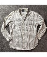 Nautica Flannel Plaid Button Down Shirt Top Eggshell White Men&#39;s Medium (M) - $9.95