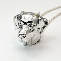 Labrador Retriever Necklace (Large), Sterling Silver, 18” Rope Chain - £183.05 GBP