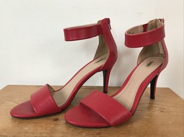 Cato Red Vegan Faux Leather Open Toed Stiletto Ankle Strap High Heels Pu... - $39.99