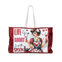 Personalised/Non-Personalised Weekender Bag, Life is Short Lick the Spoon, Large - £39.07 GBP