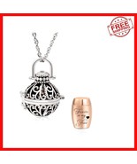 Stainless Steel Ashes Necklace - Vintage Flower Keepsake Locket Pendant ... - $568.83 MXN