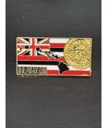 Hawaii Metal Enamel Pin - State Shaped Pin With Hawaii Flag Motif, New! - $8.00
