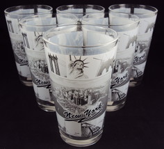 Zizo 60128 Drink Glass, 16 oz, Set Of 6, New York City Black/White Photo Collage - £11.76 GBP