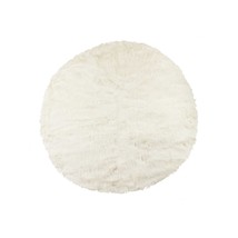 72&quot; Off White Circular Faux Fur Area Rug - £208.19 GBP