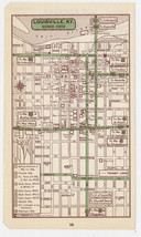 1951 ORIGINAL VINTAGE MAP OF LOUISVILLE KENTUCKY DOWNTOWN BUSINESS CENTER - £18.85 GBP