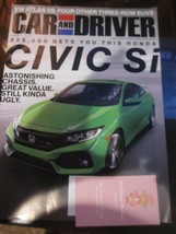 Car and Driver Auto Magazine Aug August 2017 Honda Civic SI Brand New - £7.85 GBP