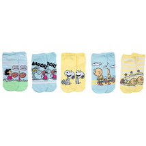Peanuts Striped No Show Socks 5-Pack Multi-Color - £15.72 GBP
