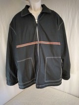 Decibel Biker Mens Full Zip Leather jacket Fleece Line Black/Red  Size L... - £44.01 GBP
