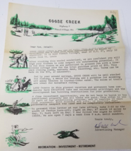 1970 Goose Creek Lake Sales Letter French Village Missouri Green White - £15.14 GBP