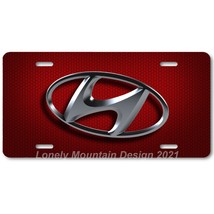 Hyundai &quot;3D&quot; Logo Inspired Art on Red Hex FLAT Aluminum Novelty License Plate - £14.14 GBP