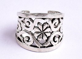 925 Sterling Silver Flower Women Ring Casual Wear Adjustable Ring Gift For Her - £42.68 GBP+