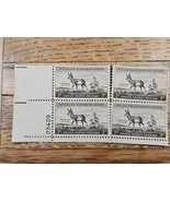 US Stamp Wildlife Conservation Pronghorn Antelope 3c Block of 4 - $1.25