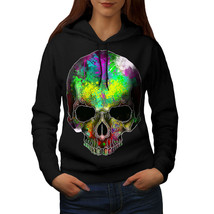 Wellcoda Rainbow Paint Skeleton Womens Hoodie,  Casual Hooded Sweatshirt - £29.42 GBP