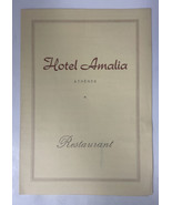Hotel Amalia Menu | Athénes - December 29, 1962 - £11.83 GBP