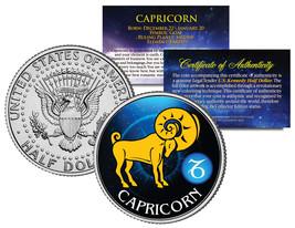 CAPRICORN Horoscope Astrology Zodiac Kennedy US Colorized Half Dollar Coin - £6.87 GBP