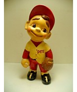 Vintage 70s Atlantic Mold Ceramic Pets Baseball Player Smiley Statue Red... - £18.92 GBP