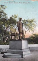 Lincoln Statue Park Chicago Illinois IL Postcard 1908 to Elmcreek Nebraska N30 - £2.38 GBP