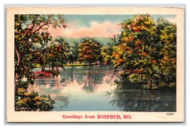 Generic Scenic Greetings River View Rosebud Missouri MO UNP Linen Postcard H24 - £4.40 GBP