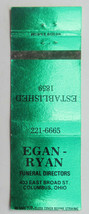 Egan-Ryan Funeral Directors - Columbus, Ohio 20 Strike Matchbook Cover OH - £1.30 GBP