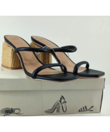 A NEW DAY Women&#39;s Miley Pumps Heels Two Sleek Black Strap 3 in Heel Size 10 - $15.67