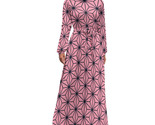 Woman Asanoha Japanese Pattern Long Sleeve High Neck Long Dress (Size XS... - $36.00