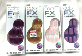 Lot of 4 Color FX by imPRESS NAILS Iridescent 30 ea pkg No Glue Mani - $548.25 MXN