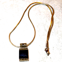 Marcasite and sterling silver necklace with black onyx - $764.04 MXN