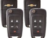 Set Of 2 Chevrolet Flip Remote Key 2010-2017 5 Buttons Chevy LOGO USA Se... - $30.00