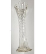Vintage Clear Stretch Swung Glass 12.5 Inch Vase - £12.10 GBP
