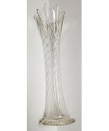 Vintage Clear Stretch Swung Glass 12.5 Inch Vase - $15.39