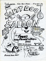 Salty Dog Saloon Menu Steele City Nebraska Midwest Watering Hole 1992 - $29.67