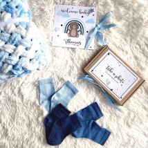 Personalized Gift Set for Baby Boy With Illustrated Bears, Blue Baby Gif... - £21.23 GBP