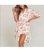 Show Me Your Mumu Brie Robe Womens OS Floral Kimono Wrap Cover Up White ... - $188.27 MXN