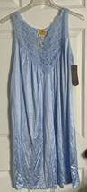 Vintage 80s Sheer Satin Nylon Mid Length Nightgown Soft Nightie Sleevele... - £19.61 GBP