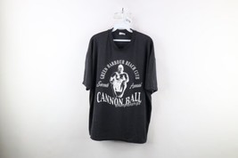 Vintage Y2K 2001 Mens XL Faded Spell Out Cannon Ball Championships T-Shirt Black - £35.57 GBP