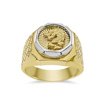 Authenticity Guarantee 
Dragon Head Ring 10k Yellow Gold  Men&#39;s Band Siz... - $672.21