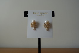 KATE SPADE IMITATION PEARL CRYSTAL GOLD PLATED EARRINGS.NEW - £31.59 GBP