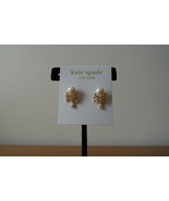 KATE SPADE IMITATION PEARL CRYSTAL GOLD PLATED EARRINGS.NEW - $49.99