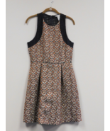 H&amp;M Womens Short Sleeve Dress Round Neck black/brown Batik pattern Size 8 - $24.74