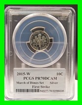 Stunning 2015-W 10C SIlver Roosevelt March Of Dimes 1st Strike - PCGS PF70 DCAM  - £178.04 GBP