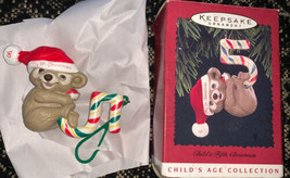 Hallmark Keepsake 1996 Child&#39;s Fifth Christmas Ornament Koala Teddy Bear Vintage - £17.03 GBP
