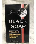 BLACK &amp; WHITE BLACK SOAP ENRICHED WITH VITAMIN E 6 OZ - £4.77 GBP