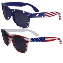 grinderPUNCH 2 Pairs Bulk American Sunglasses USA Flag Classic Patriot - £23.71 GBP