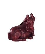 Vintage Red Goat Figurine Sculpture Ram Netsuke Lucky Feng Shui *Chip* - £15.83 GBP