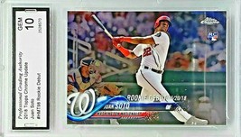 Graded 10!! Juan Soto Rookie Debut 2018 Topps Chrome Update #HMT98 Nationals - £959.00 GBP