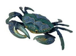 Jeweled Crab Trinket Box - Blue and Turquoise with Golden Accents - £65.38 GBP