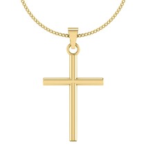 14K Yellow Gold Plated 925 Silver Cross Pendant For Men &amp; Women - $184.64
