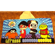 Ryan&#39;s World Hooded Towel 25&quot; x 50&quot; Ryan Gus Combo Panda &amp; Moe Monster - $8.86