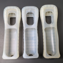 Nintendo Wii Remote Rubber Silicone Gel Cover Sleeves Clear Lot (3) QTY - £5.25 GBP