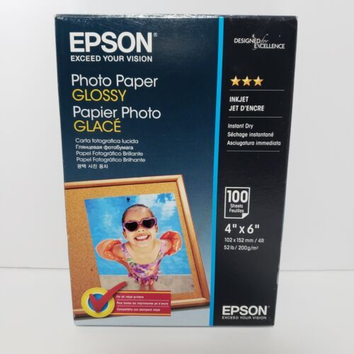 Primary image for Epson Premium Photo Paper Glossy, Borderless, 4" x 6", 100 sheets